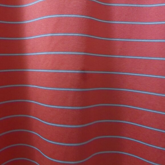 FootJoy Men’s L Performance Golf Polo Coral Red White Stripe Size Large - Picture 2 of 4